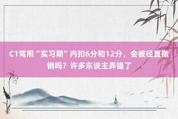 C1驾照“实习期”内扣6分和12分，会被径直撤销吗？许多东谈主弄错了