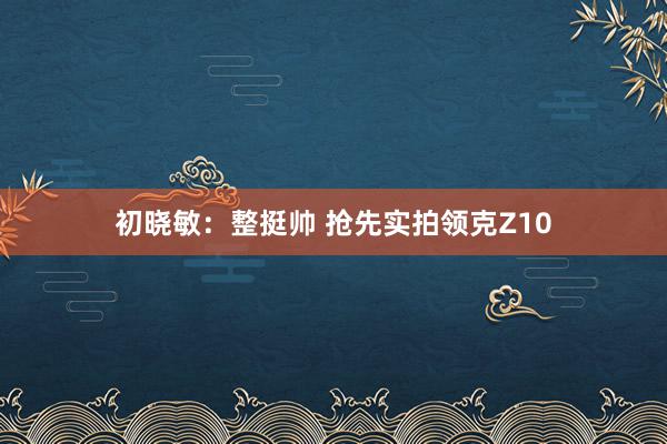 初晓敏：整挺帅 抢先实拍领克Z10