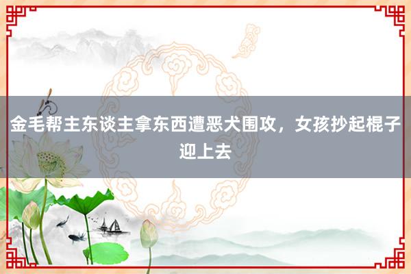 金毛帮主东谈主拿东西遭恶犬围攻，女孩抄起棍子迎上去