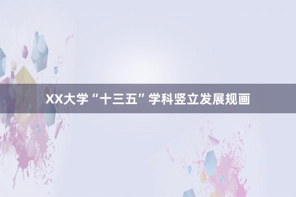 XX大学“十三五”学科竖立发展规画