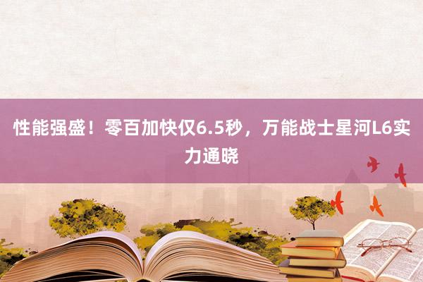 性能强盛！零百加快仅6.5秒，万能战士星河L6实力通晓