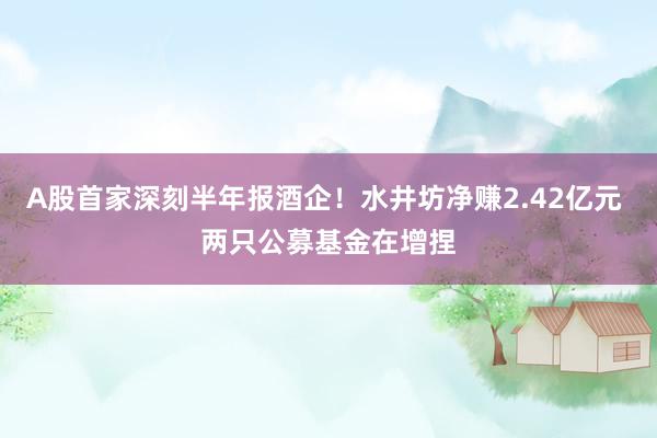 A股首家深刻半年报酒企！水井坊净赚2.42亿元 两只公募基金在增捏