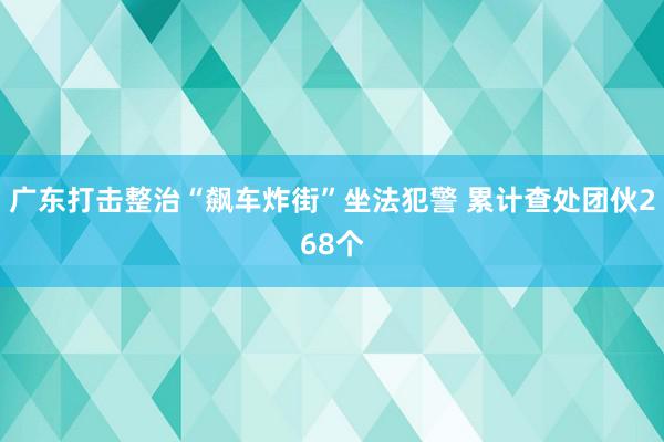 广东打击整治“飙车炸街”坐法犯警 累计查处团伙268个