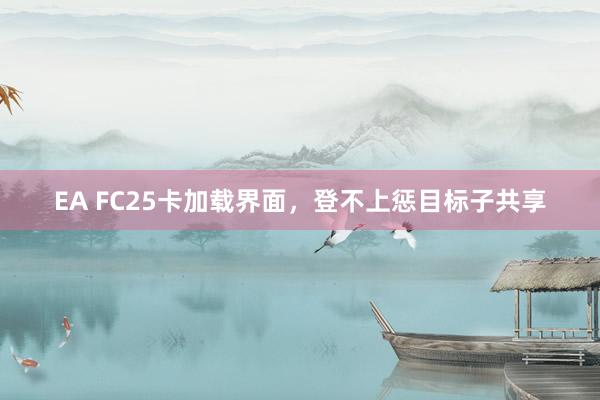 EA FC25卡加载界面，登不上惩目标子共享