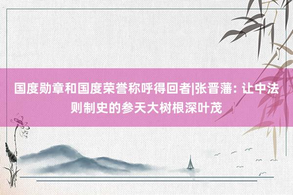 国度勋章和国度荣誉称呼得回者|张晋藩: 让中法则制史的参天大树根深叶茂